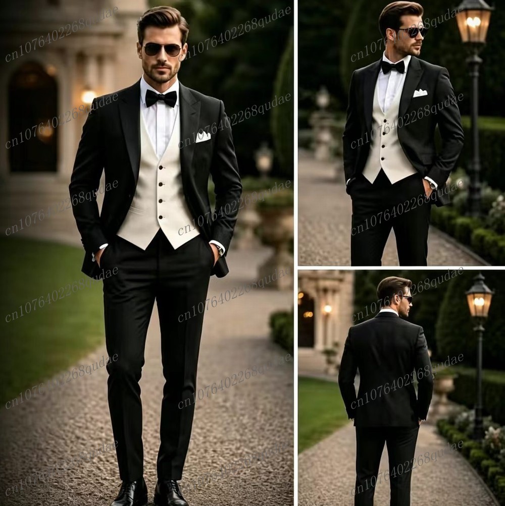 Formal Wear For Men Black Suit - Traje formal blanco y negro para