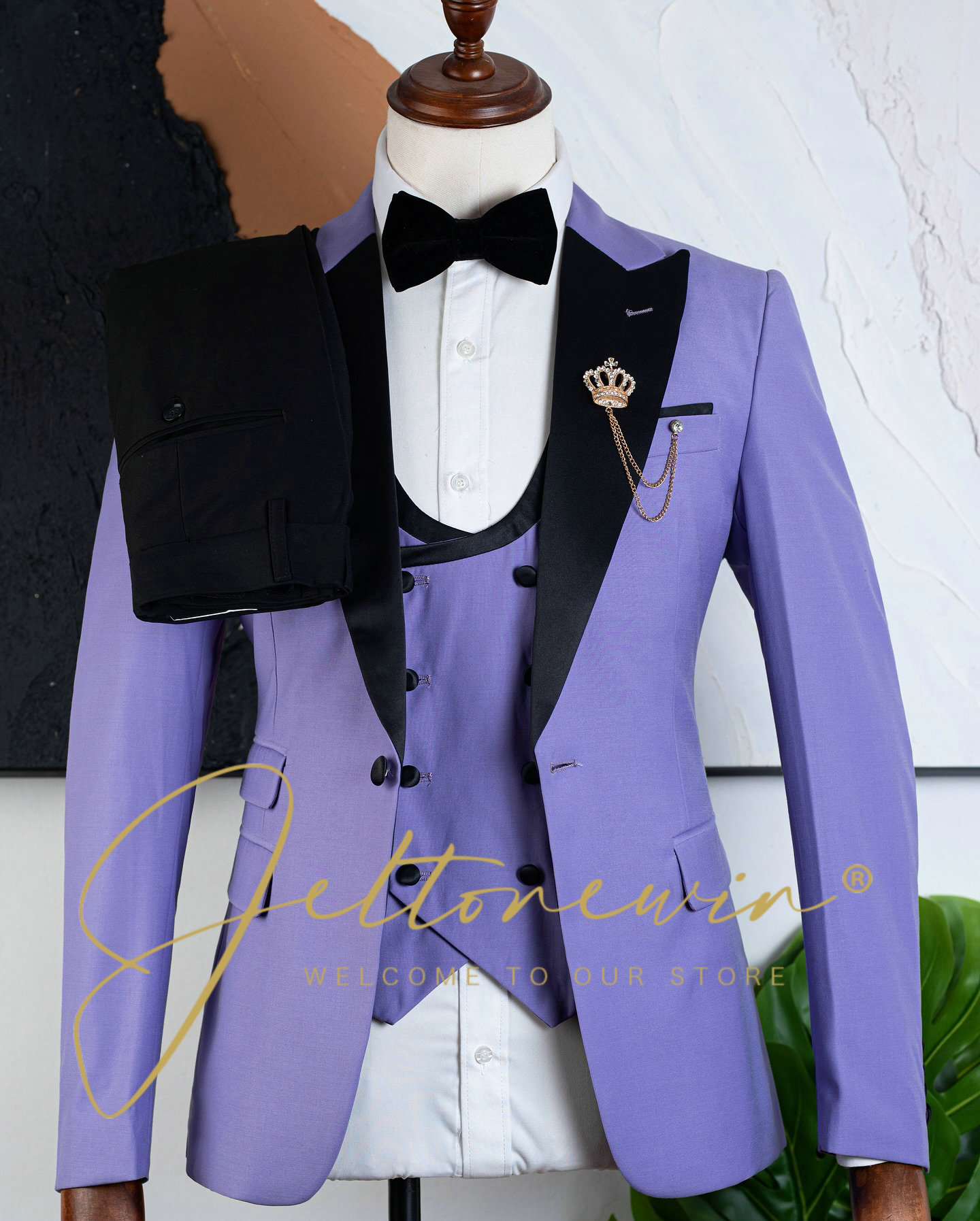 Formal Wear For Men Black Suit - Conjunto de traje de esmoquin morado