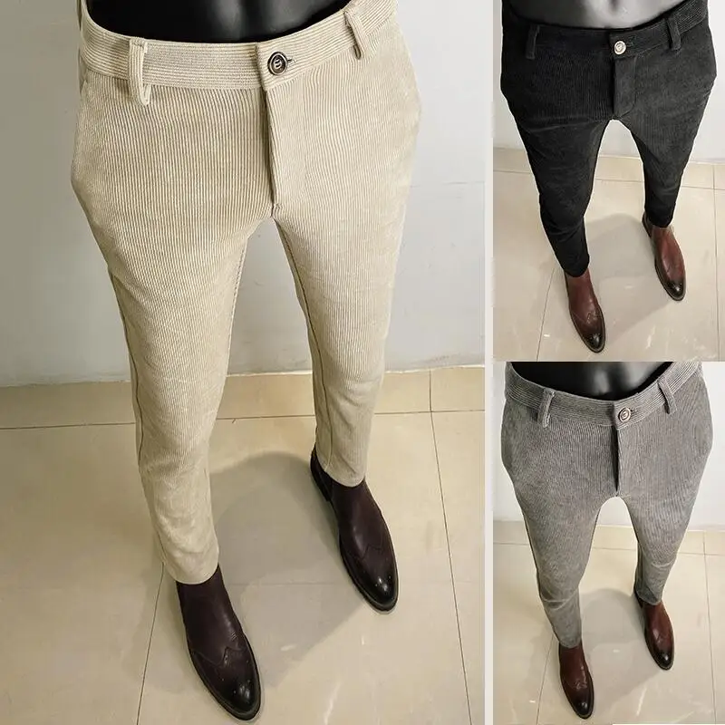 Men'S Formal Wear In Winter - Pantalón de traje de lana grueso