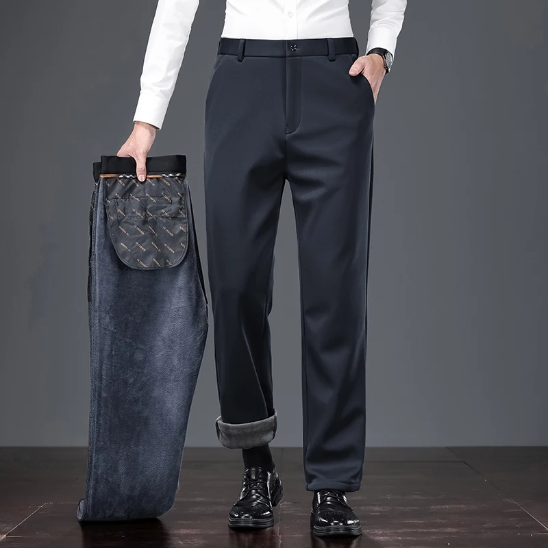 Men'S Formal Wear In Winter - Pantalones de Vestir Térmicos de Invierno