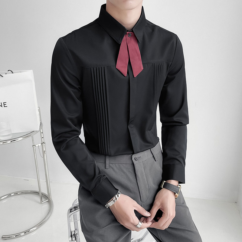 Korean Men Formal Wear - Camisa de lujo para fiesta de
