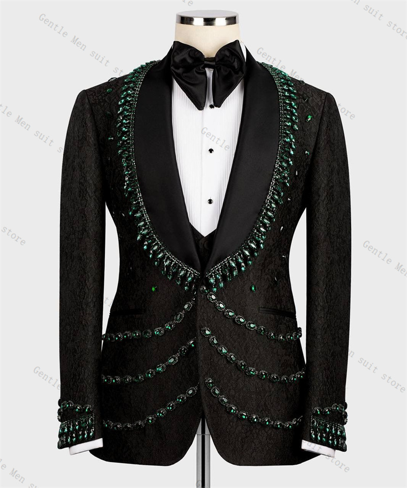 Formal Wear For Men Black Suit - Conjunto de traje de lujo con