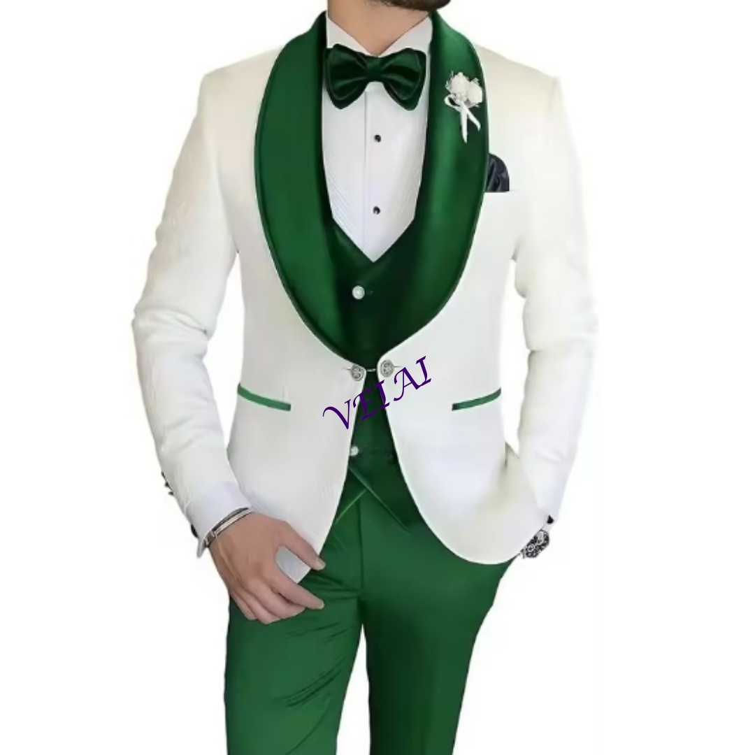 Men Formal Wear Combination - Conjunto de Esmoquin de 3 Piezas