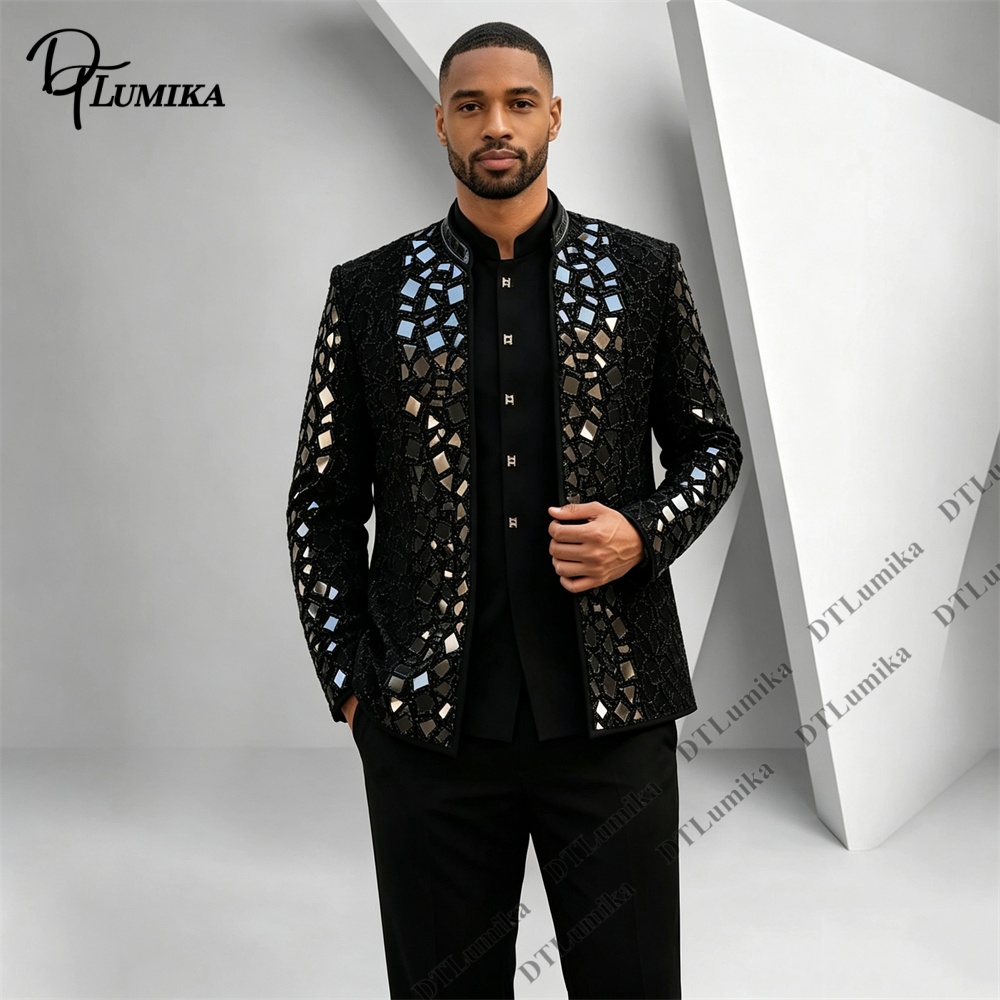 Formal Wear For Men Black Suit - Traje de hombre negro con cuello