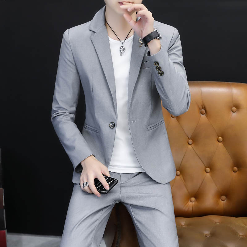Korean Men Formal Wear - Chaqueta Entallada de Estilo Coreano para