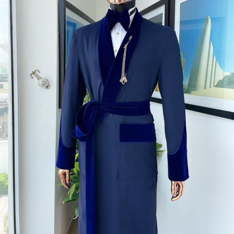Men Formal Wear Wedding - Traje azul real hecho a medida