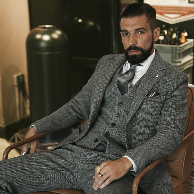 Men Formal Wear Wedding - Traje de invierno de Tweed de