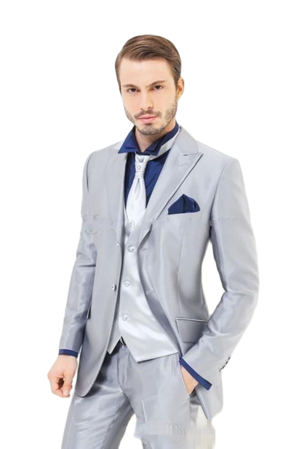 Trajes de satén plateado brill - Men'S Formal Dinner Wear reseña y precio