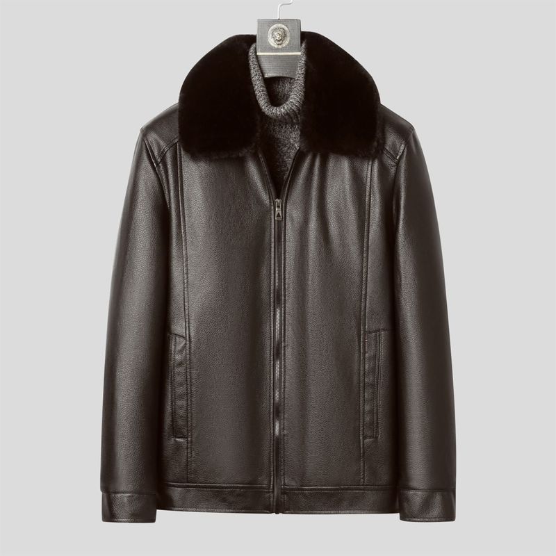 Abrigo de cuero de invierno pa - Men'S Formal Wear In Winter reseña y precio