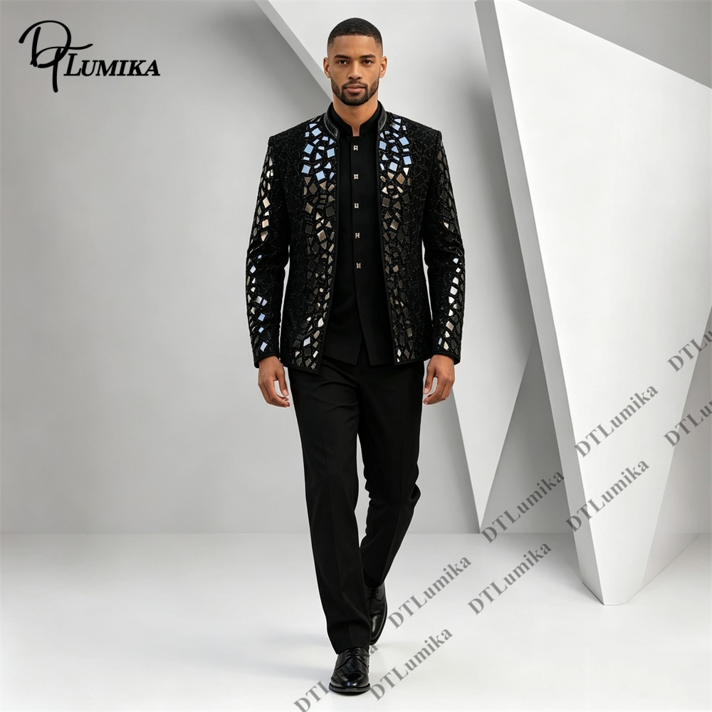Traje de hombre negro con cuel - Formal Wear For Men Black Suit reseña y precio