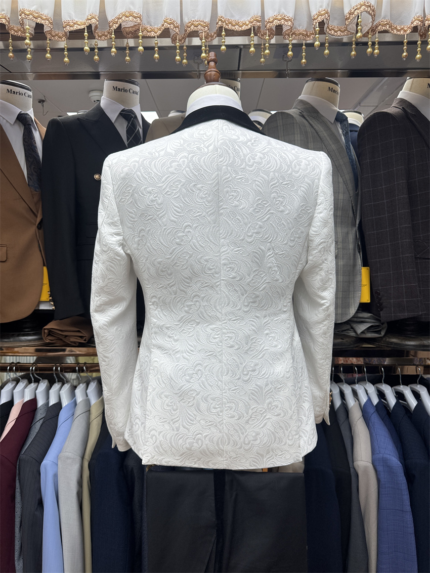 Esmoquin de novio Floral para  - Formal Wear For Men Black Suit reseña y precio