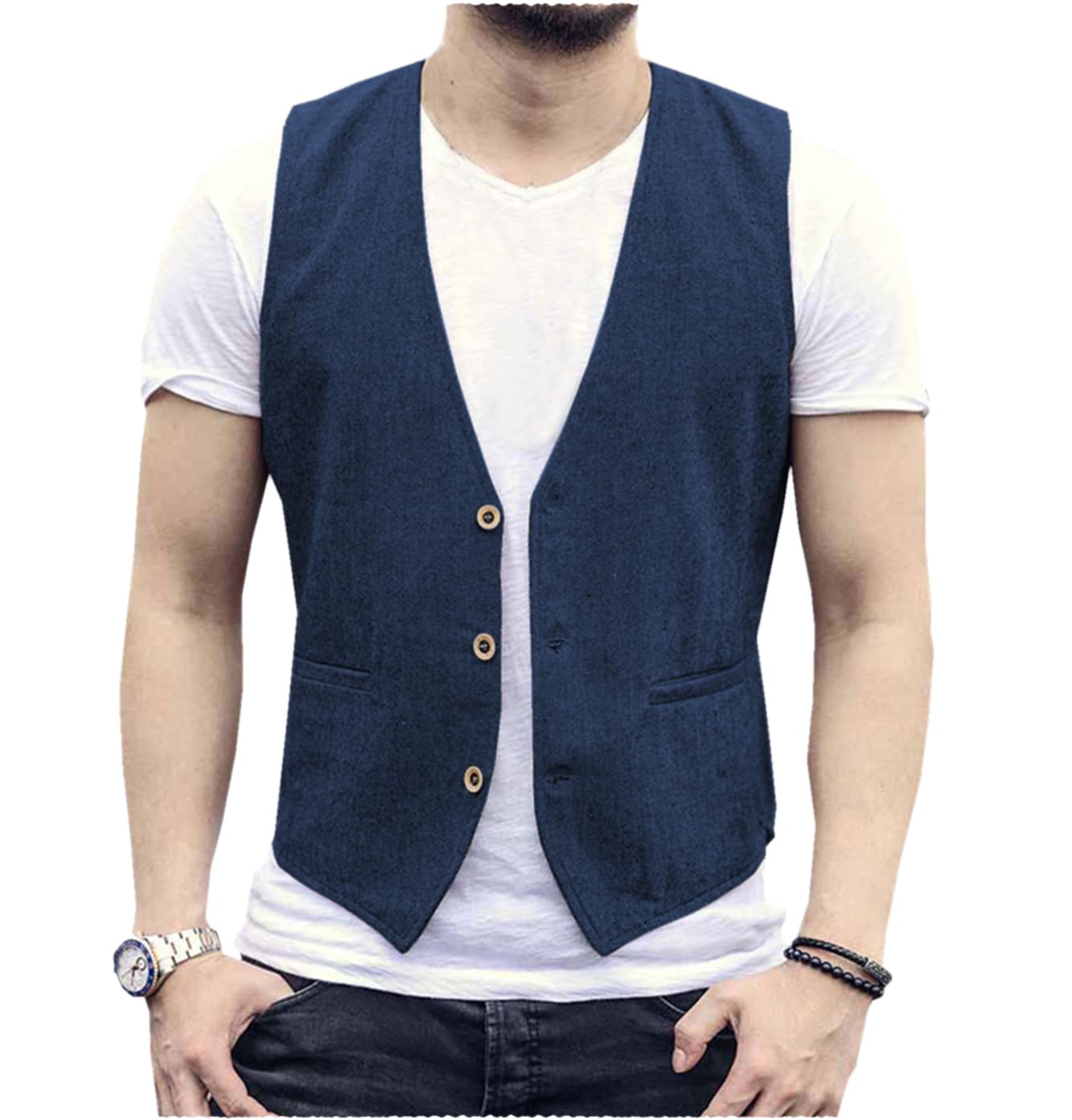 Chaleco de lino para hombre, c - Men Formal Wear Wedding reseña y precio