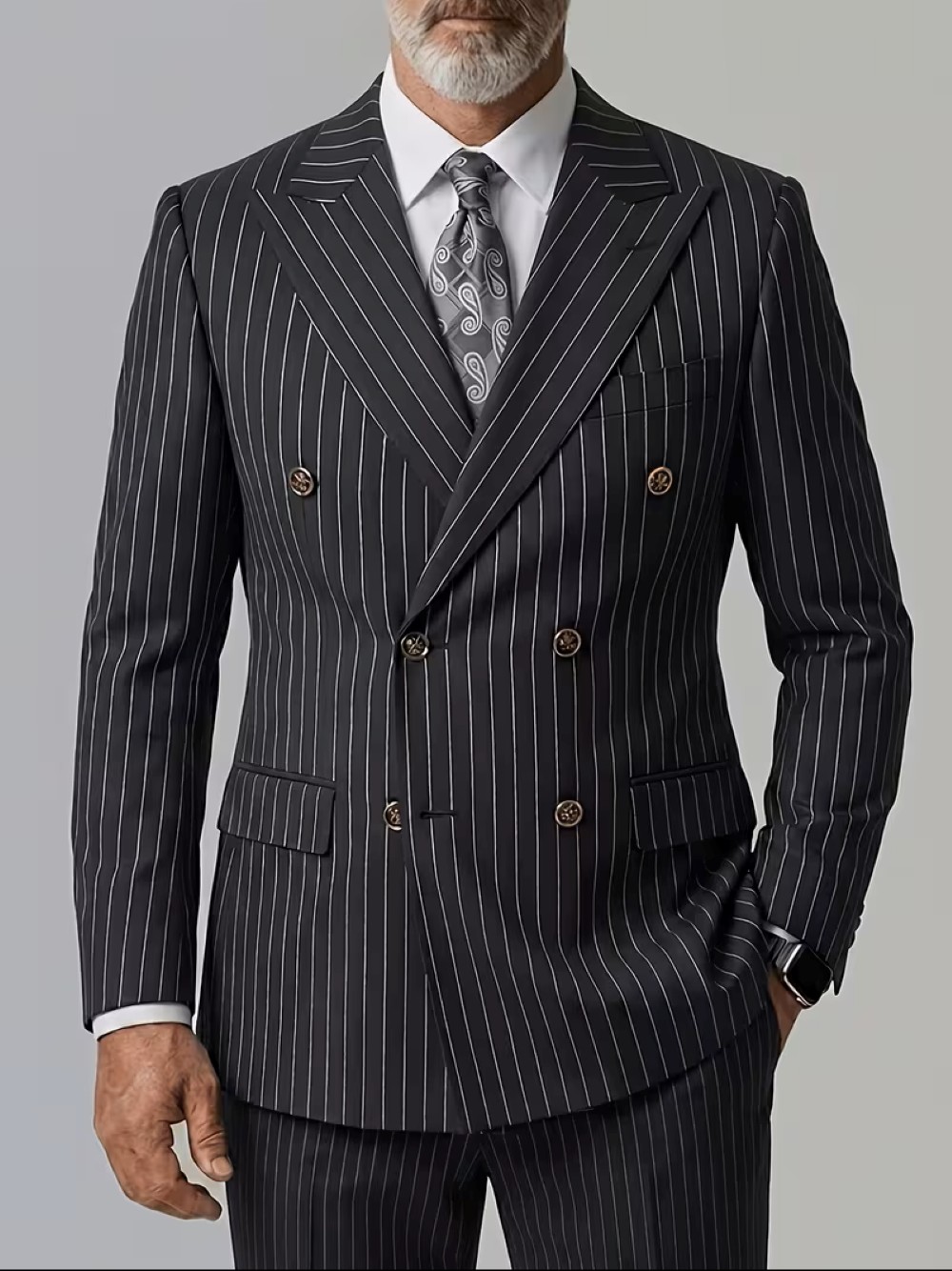   Blazer negro de doble botona - Formal Wear For Men Black Suit reseña y precio