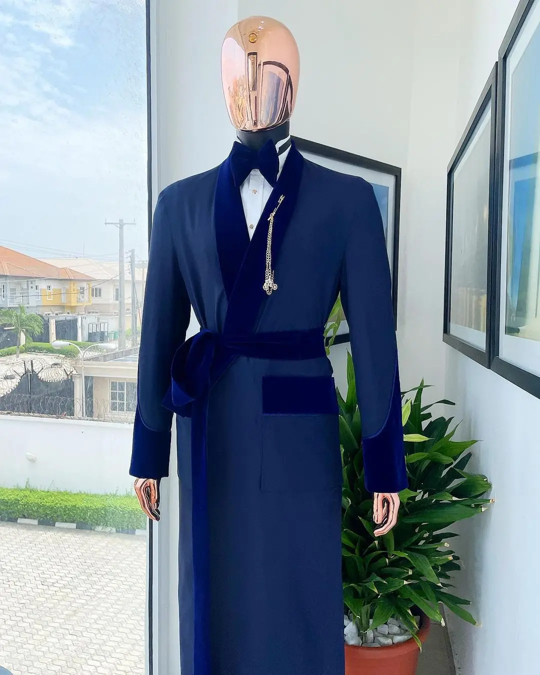 Traje azul real hecho a medida - Men Formal Wear Wedding reseña y precio