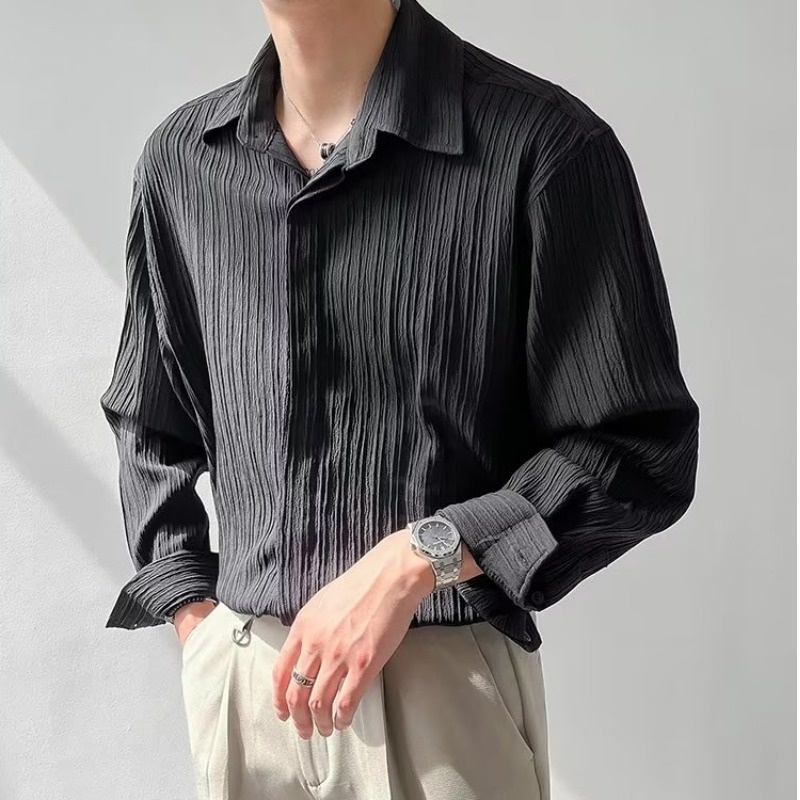 Camisa de manga larga para hom - Korean Men Formal Wear reseña y precio